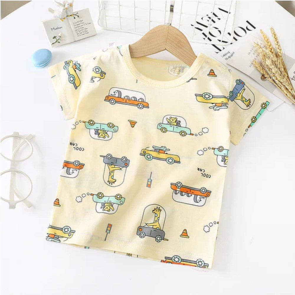 New Born Pure Cotton Short-Sleeved T-Shirt 0-7 Months Old - Green - Shop N Save