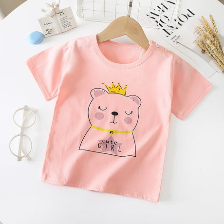 New Born Pure Cotton Short-Sleeved T-Shirt 0-7 Months Old - Pink - Shop N Save
