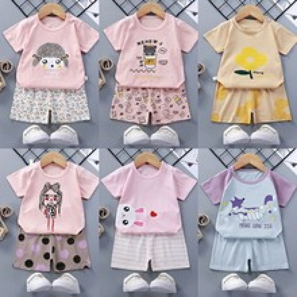 Breathable New Born Short Sleeve Two Piece Cotton Outfit Matching Set - Shop N Save