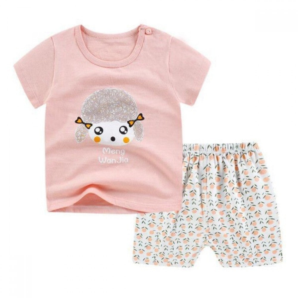 Breathable New Born Short Sleeve Two Piece Cotton Outfit Matching Set - Shop N Save