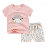 Breathable New Born Short Sleeve Two Piece Cotton Outfit Matching Set - Shop N Save