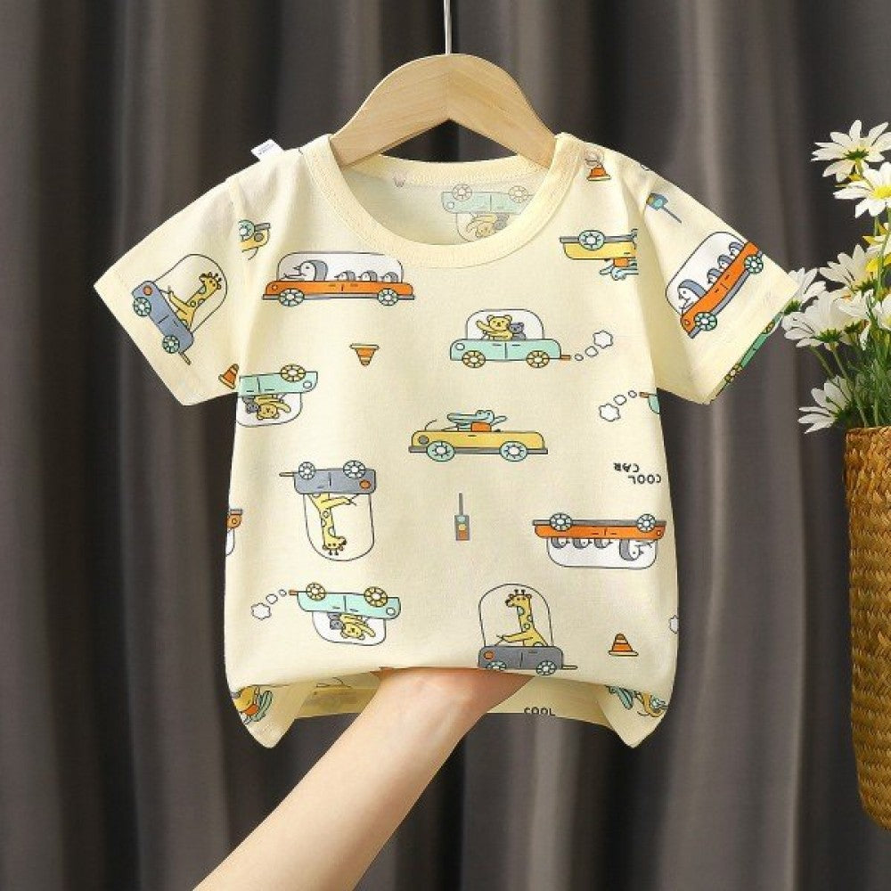 New Born Pure Cotton Short-Sleeved T-Shirt 0-7 Months Old - Green - Shop N Save