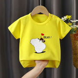 New Born Pure Cotton Short-Sleeved T-Shirt 0-7 Months Old - Yellow - Shop N Save