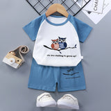 Breathable New Born Short Sleeve Two Piece Cotton Outfit Matching Set - Shop N Save