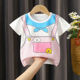 New Born Pure Cotton Short-Sleeved T-Shirt 0-7 Months Old - Pink - Shop N Save