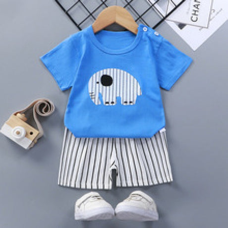 Breathable New Born Short Sleeve Two Piece Cotton Outfit Matching Set - Shop N Save