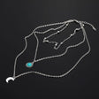 IPARAM Bohemian Crescent Necklace: Vintage Green Stone Pendant for Women - Shop N Save