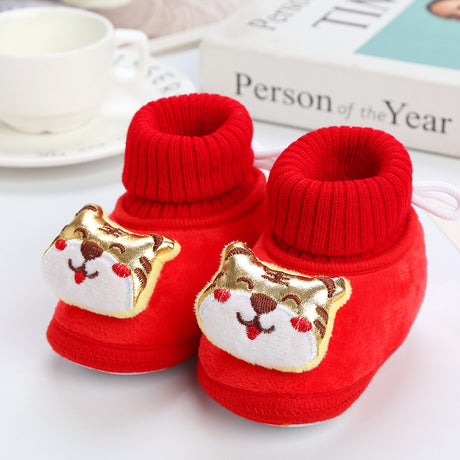 Soft Bottom New Born Red Velvet Warm Cotton Shoes - Shop N Save