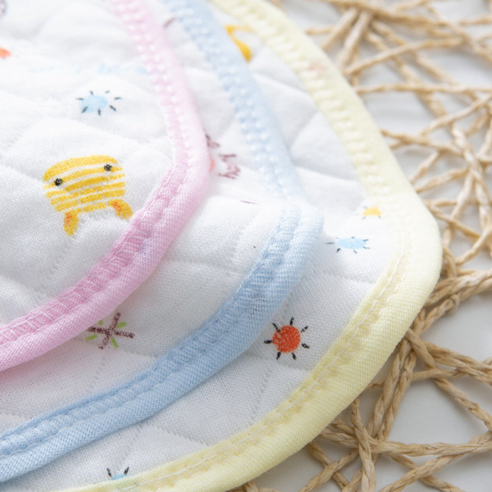 3 PCs Set Multi Pint Baby Bib Pure Cotton New Born Saliva Towel Blue - Shop N Save