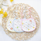 3 PCs Set Multi Pint Baby Bib Pure Cotton New Born Saliva Towel Blue - Shop N Save