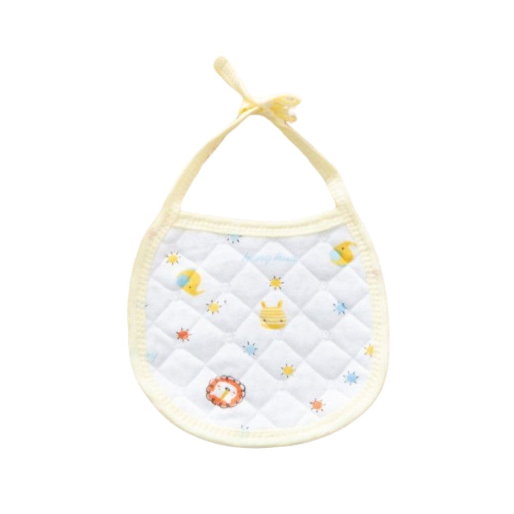 3 PCs Set Multi Pint Baby Bib Pure Cotton New Born Saliva Towel Light Yellow - Shop N Save