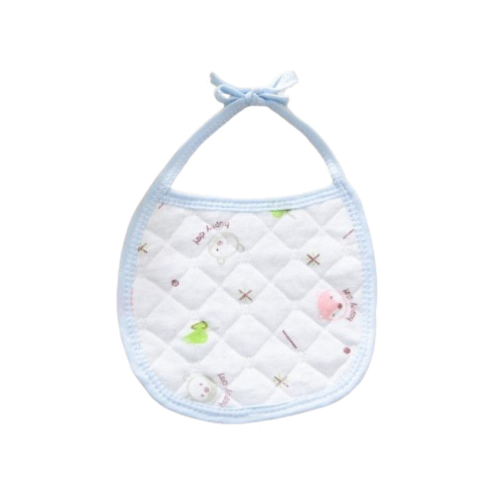 3 PCs Set Multi Pint Baby Bib Pure Cotton New Born Saliva Towel Blue - Shop N Save