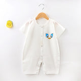 Baby Jumpsuit Short-Sleeved Summer Newborn Romper - white - Shop N Save