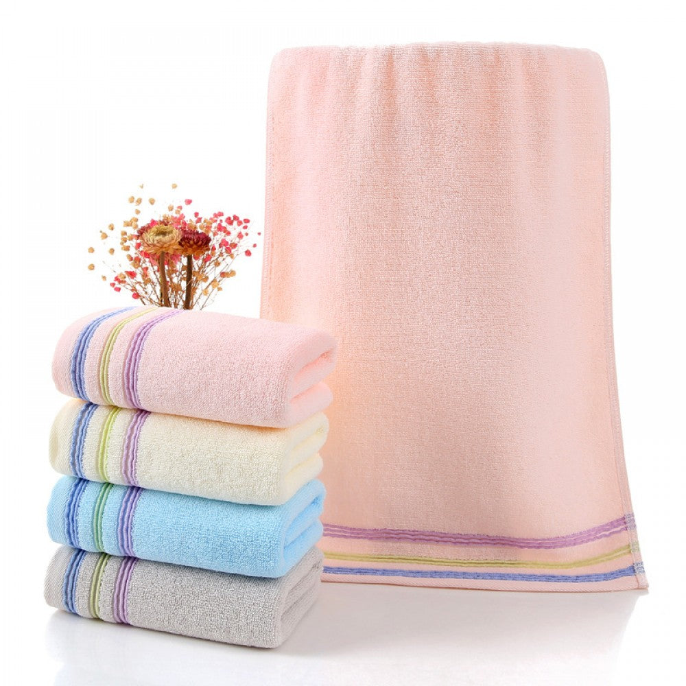 Pure Cotton Jacquard Towel New Born Non-Shedding Towel - Pink - Shop N Save