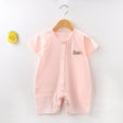 Baby Jumpsuit Short-Sleeved Summer Newborn Romper - Pink - Shop N Save