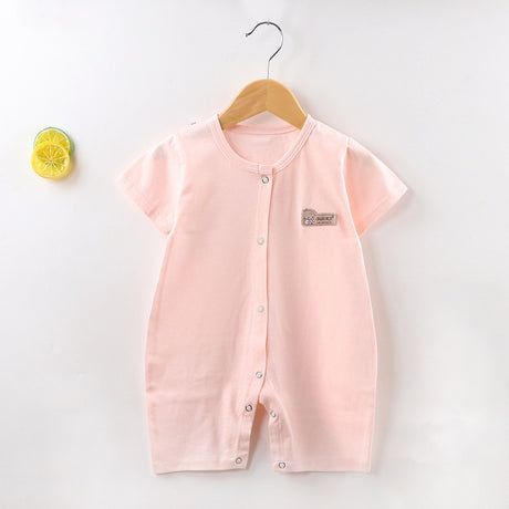 Baby Jumpsuit Short-Sleeved Summer Newborn Romper - Pink - Shop N Save