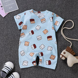 Pure Cotton Short-Sleeved Newborn Baby Jumpsuit - white - Shop N Save