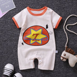 Pure Cotton Short-Sleeved Newborn Baby Jumpsuit - Blue - Shop N Save