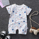 Pure Cotton Short-Sleeved Newborn Baby Jumpsuit - White - Shop N Save