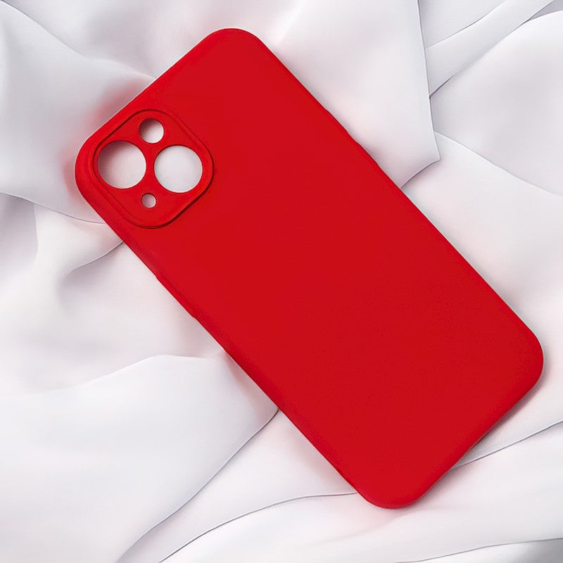 Luxury Silicon case for IPhone 14 (Red)