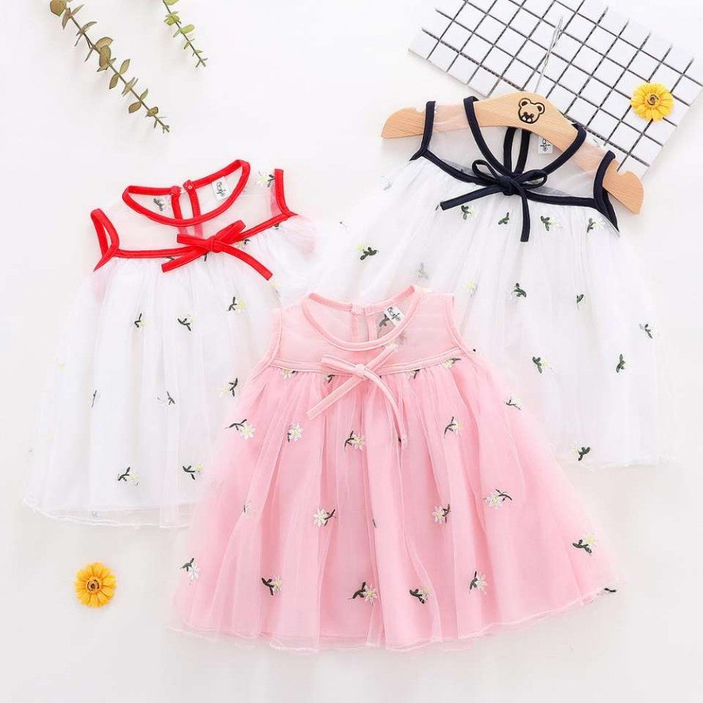 Sleeveless Lace and Knee Full Cotton Vest Princess Dress - Shop N Save