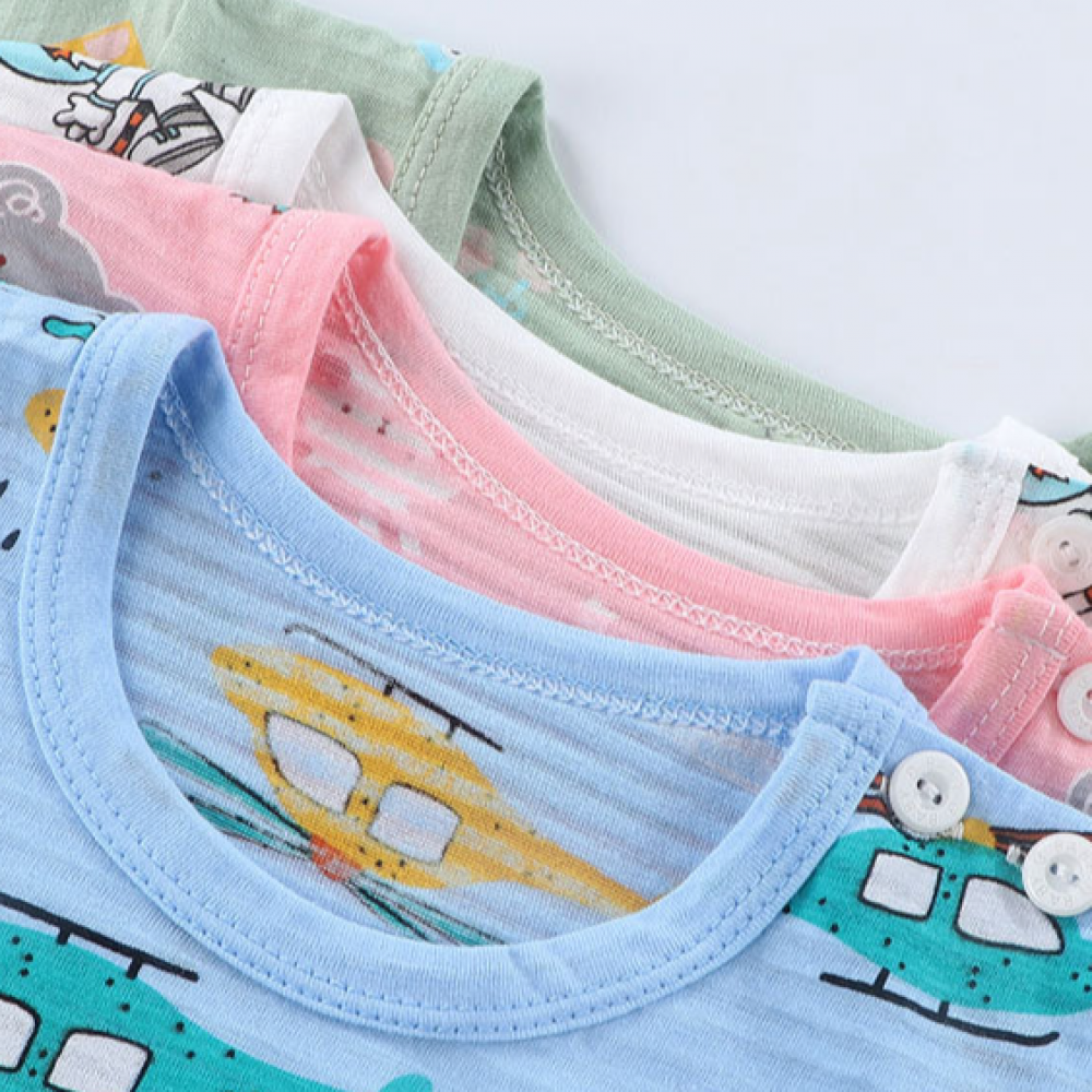 Children’s Short-Sleeved Shorts Suit New Born Boys And Girls Baby Summer T-Shirt Matching Set - Pink - Shop N Save