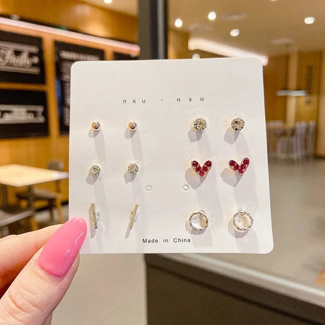 New Mini Stud Earrings Set: Trendy Simple Design for Women - Shop N Save