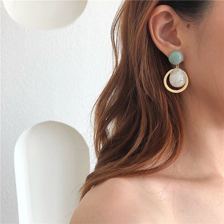 AENSOA 2023 Earrings: Korean Geometric, Candy Colors for Women - Shop N Save