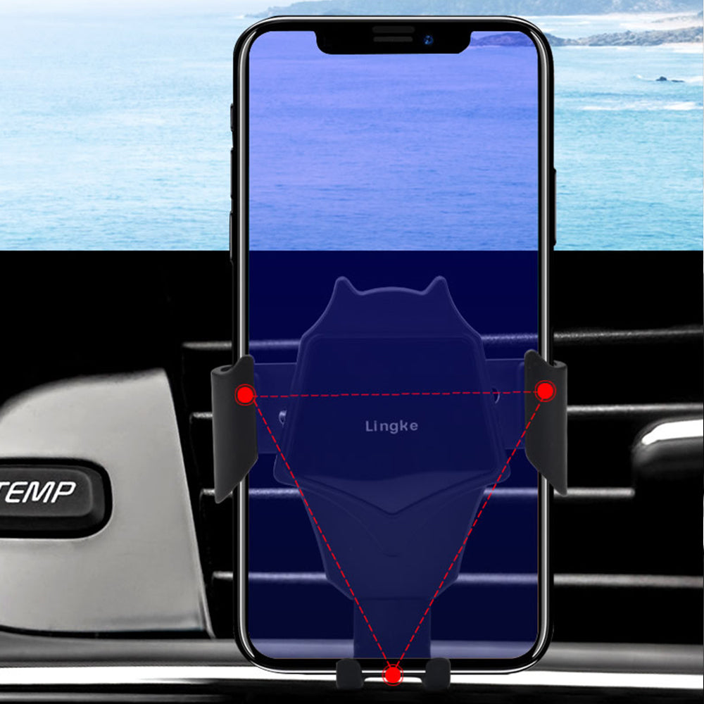 Air Vent Car Phone Holder - Strong Grip Air Outlets Ball Head Car Mount Bracket Mobile Holder For All Type Of Car - Black