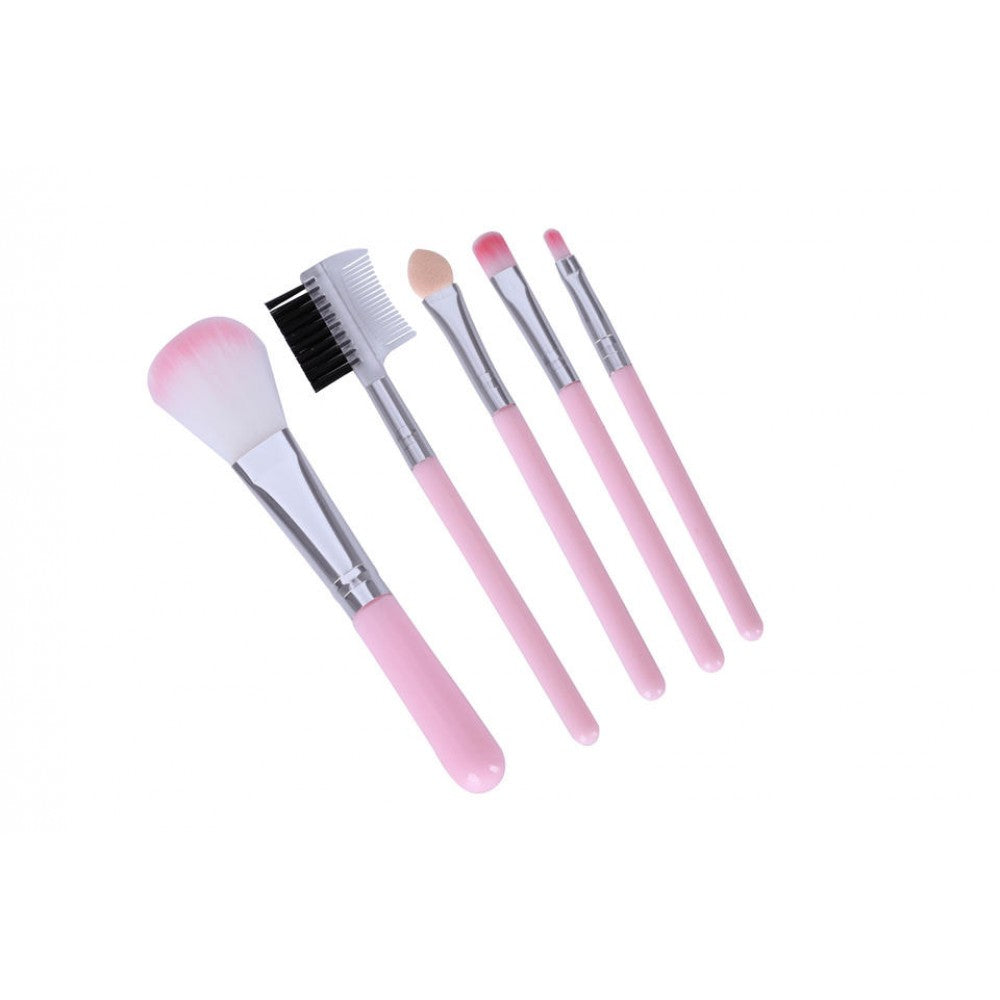 5 Pcs Professional Makeup Brush Set for Foundation Eye Shadow - Pink