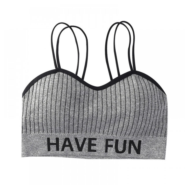 Seamless Girl Sling Beauty Back Wrap Chest Ladies Vest Bra - Gray - Shop N Save