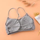 Push Up Soft Padded Seamless Backless Sports Bra - White - Shop N Save