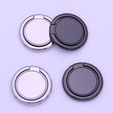 1PC Magnetic Ring Mobile Phone Holder - Solid Color Ring Bracket Alloy Phone Fastened Ring 360 Rotating Desktop Stand - Black