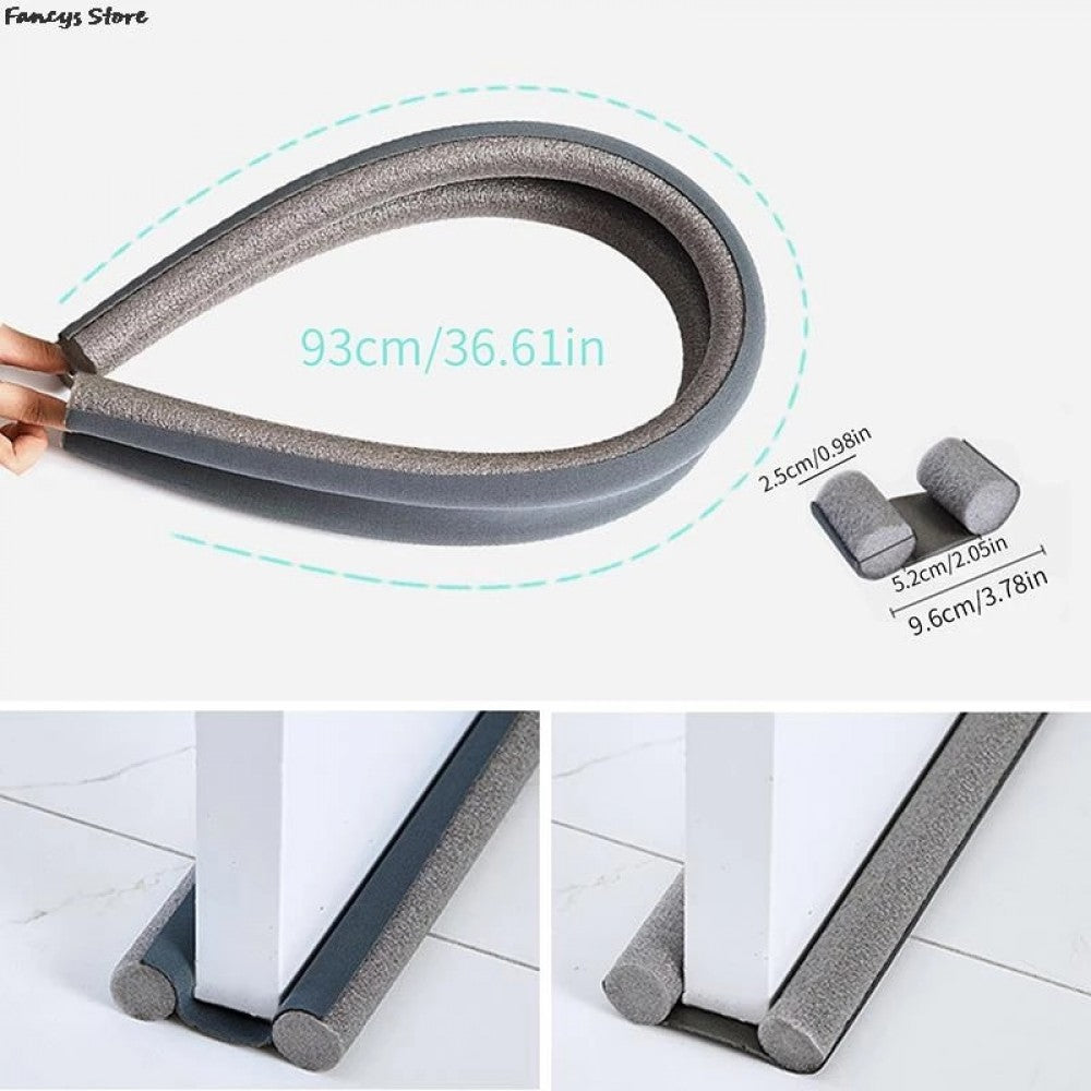 Double Sided Windproof Soundproof Foam Door Bottom Seal Black