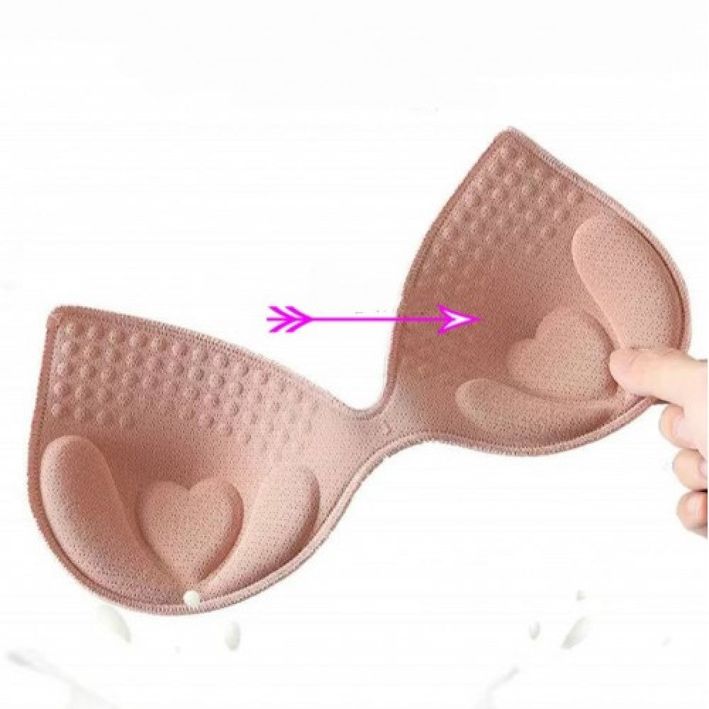 Soft Elastic Body-Fitted Sports Push Up Heart-Shaped Women Bra - Pink - Shop N Save