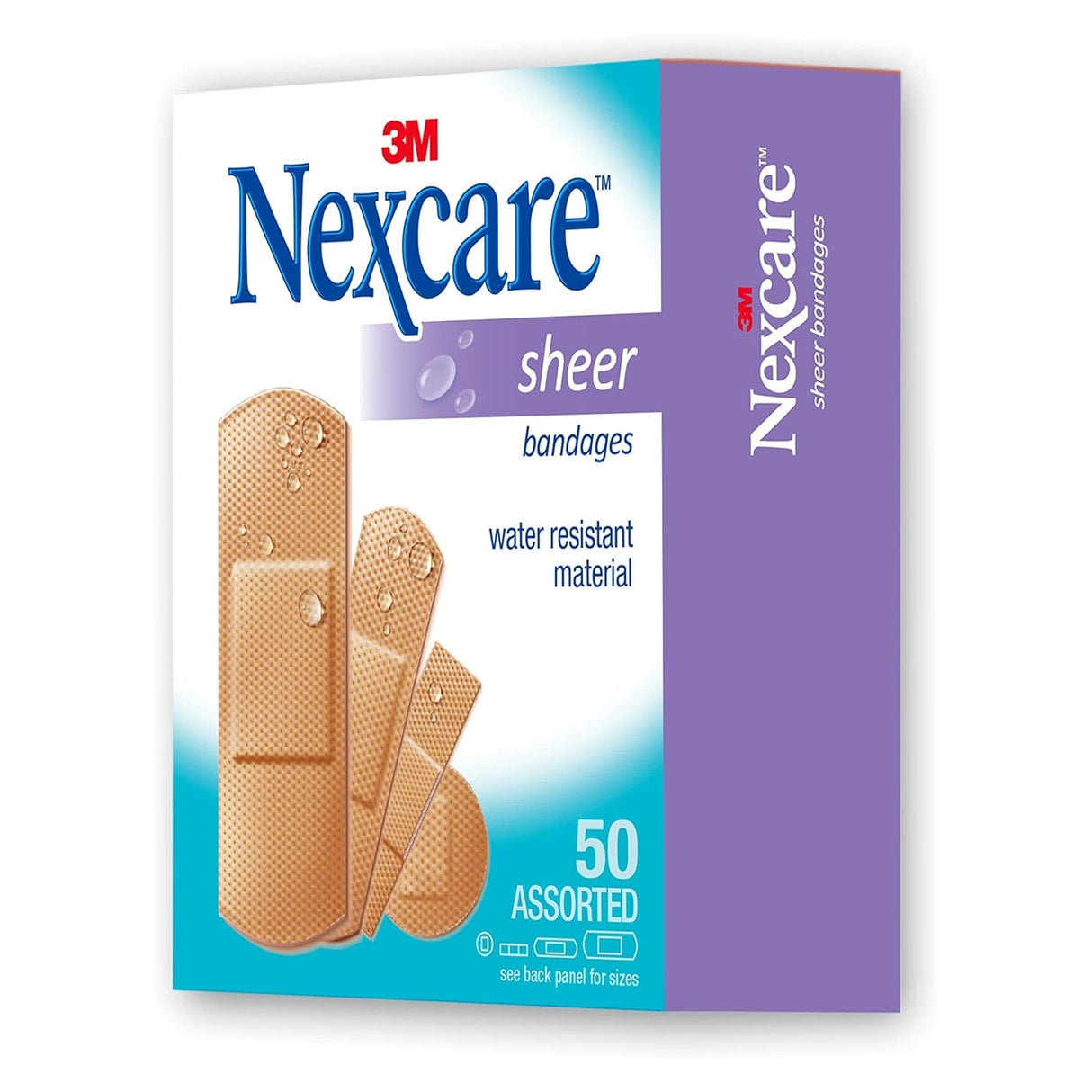 658-50 Nexcare Sheer Bandages, Assorted, 50/Box