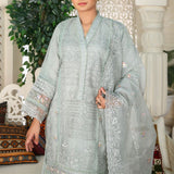 3 Piece Fancy Embroidery Dress - Stylish Light Weight Chiffon Organza Fabric Suit Indian Pakistani Fancy Embroidered Dress For Events Party Outdoor Dress - Green - Shop N Save