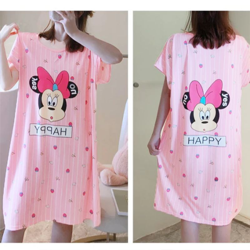 Printed Nightwear For Women Sleepwear  (Light Pink)