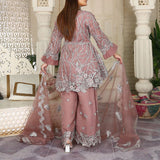 Piece Fancy Embroidery Dress - Stylish Light Weight Chiffon Organza Fabric Suit Indian Pakistani Fancy Embroidered Dress For Events Party Outdoor Dress - Dark Pink - Shop N Save