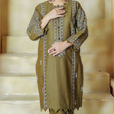 2 Piece Kurti Salwar Embroidery Set - Pure Cotton Collection Stylish Solid Color Light Weight Cotton Fabric Suit Top Bottom Salwar Kameez Indian Pakistani Embroidered Suit For Event Party Outdoor Dress - Dark Green - Shop N Save