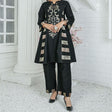 2 Piece Kurti Salwar Embroidery Set - Pure Cotton Collection Stylish Solid Color Light Weight Cotton Fabric Suit Top Bottom Salwar Kameez Indian Pakistani Embroidered Suit For Event Party Outdoor Dress - Black - Shop N Save