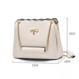 Cream White Chain Shoulder Bag: Large, Cute, Stylish, Zipper Closure - Shop N Save