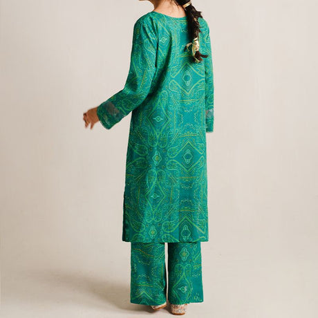 2 Piece Digital Print Kurti Salwar Set - Pure Cotton Collection Stylish Light Weight Cotton Fabric Suit Top Bottom Salwar Kameez Indian Pakistani Printed Suit For Casual Outdoor Dress - Dark Green - Shop N Save
