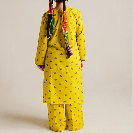 2 Piece Digital Print Kurti Salwar Set - Pure Cotton Collection Stylish Light Weight Cotton Fabric Suit Top Bottom Salwar Kameez Indian Pakistani Printed Suit For Casual Outdoor Dress - Yellow - Shop N Save