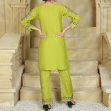 2 Piece Kurti Salwar Embroidery Set - Pure Cotton Collection Stylish Solid Color Light Weight Cotton Fabric Suit Top Bottom Salwar Kameez Indian Pakistani Embroidered Suit For Event Party Outdoor Dress - Green - Shop N Save