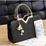 Black Geometric Handbag: Stylish, Trendy, Versatile, Office Fashion Charm - Shop N Save