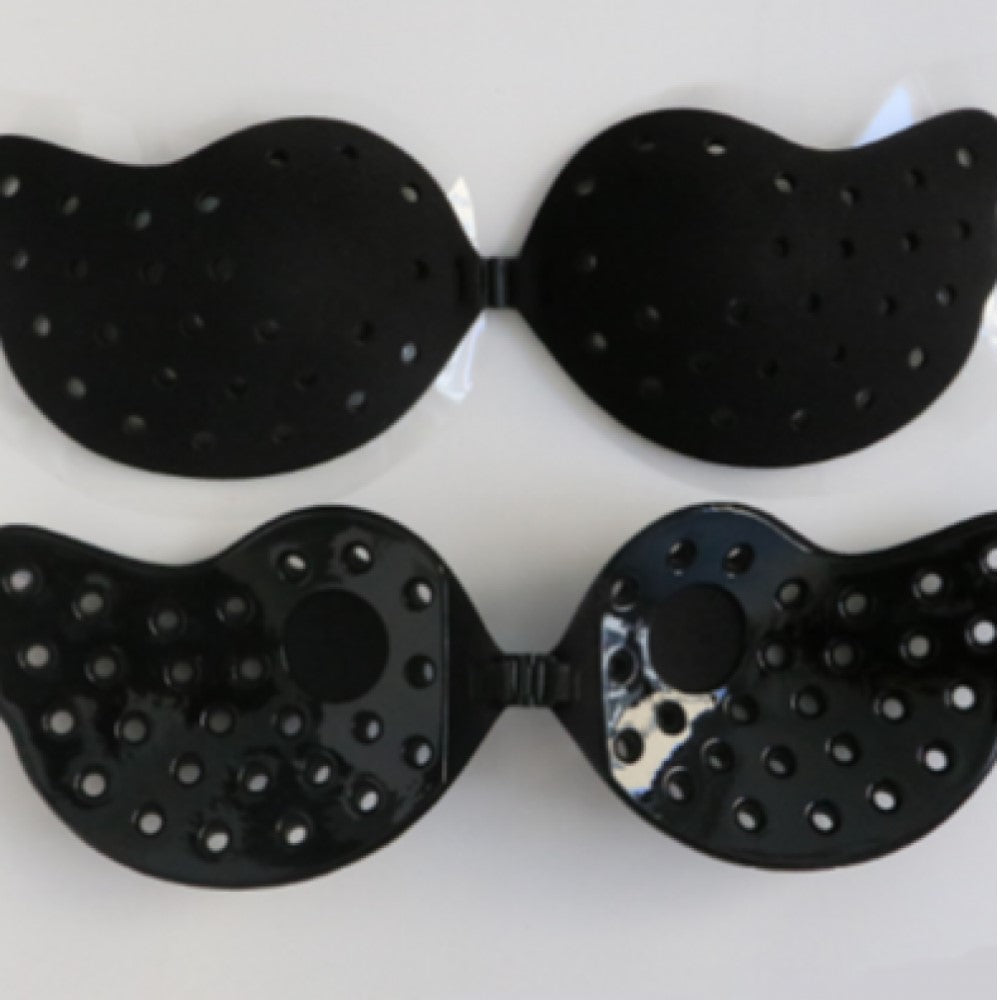 Self Adhesive Breathable Strapless Silicone Bra - Black - Shop N Save