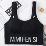 Top Padded Crop Wide Shoulder Strap Sports Bra For Women - Black - Shop N Save