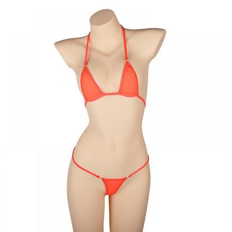 Women Micro Thong Underwear Bra Micro Bikini Brazilian Orange - Shop N Save
