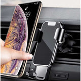 Air Vent Car Phone Holder - Square Shape Strong Grip Air Outlets Ball Head Car Mount Bracket Mobile Holder For All Type Of Car- Black